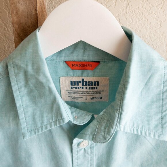 EUC! Bundle of 3 Shirts Boys SzM 8-10 Collar Short Sleeve Blue Aqua Gray Poplin - Picture 6 of 10